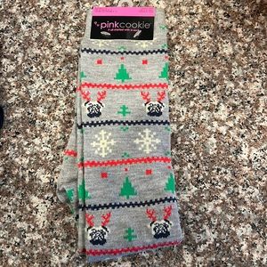 Christmas socks pug dog reindeer